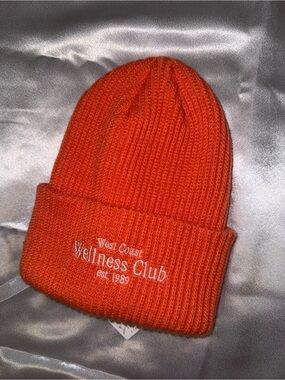 West Coast Wellness Club Orange Knit Beanie